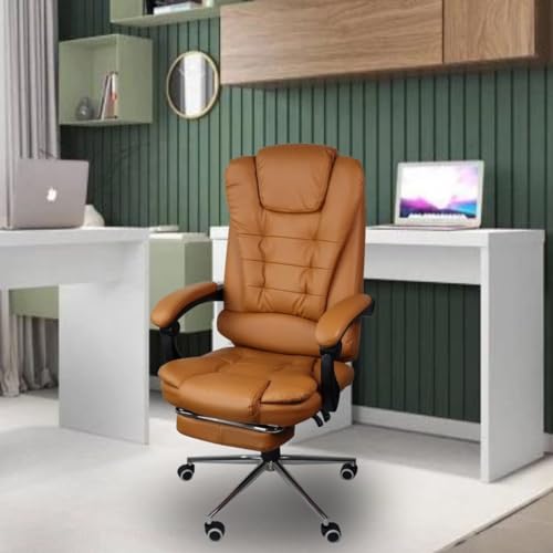 Cadeira De Escritorio Ergonomica Presidente Apoio Para Pés Cor:Marrom