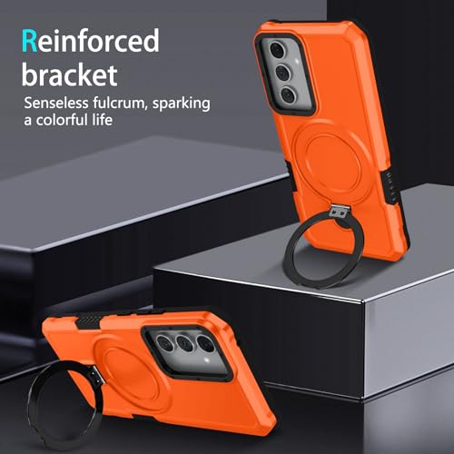 YOUULAR Stand Phone Case for Samsung Galaxy A53 5G Hard PC+Soft TPU+Fulcrum Bracket Phone Case Shockproof Anti-Drop Protective Phone Cover Military Cases Bult-in Hidden Bracket Orange by YOUULAR - Used condition - Image 9