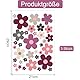 Canollo 3 Stück Violett Fahrrad Aufkleber, Fahrrad Aufkleber Blumen, Fahrradaufkleber Kinder, Fahrrad Rahmen Aufkleber, Blumen Sticker für Laptop, Auto Motorrad, Handy, Notizbuch, Skateboards