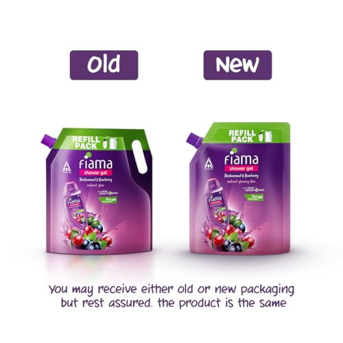 Image of Fiama Body Wash Shower Gel Blackcurrant & Bearberry, 1.3L Bodywash Refill Value Pouch for Women & Men with Skin Conditioners for Radiant Glow, Skin Friendly pH
