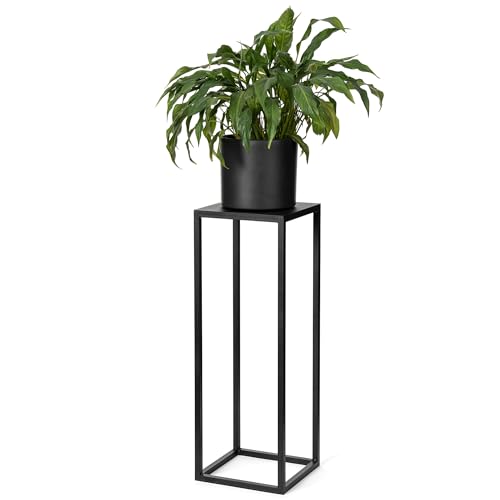 LAMO Manufaktur Blumenständer Metall Schwarz 68 cm | Pflanzensäule für Innenräume - Wohnzimmer, Schlafzimmer | Hoher Blumenständer zur Hochzeit, Sockel für Skulpturen und Deko, Pflanzen Metallständer