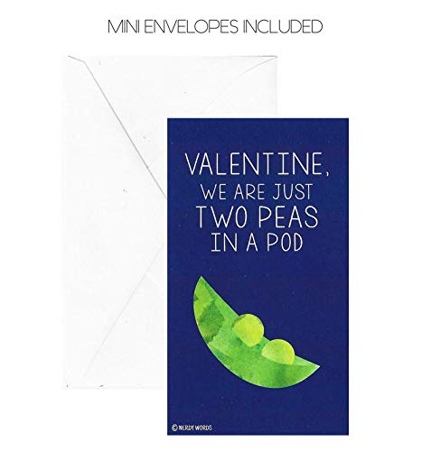 Nerdy Words Mini Vegetable Valentines (Wallet-Sized Cards with Tiny Envelopes) for Valentine's Day (Set of 36) by Nerdy Words - Used condition - Image 3