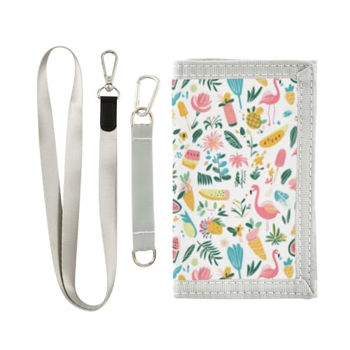 Wusikd Flamingos Watermelon Kids Wallet for Boys Girls Ice Cream Toddler Trifold Wallet Novelty Wallet for Teens Women Men