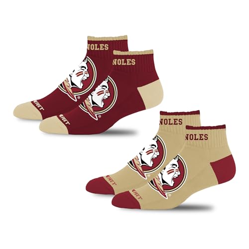 For Bare Feet NCAA FLORIDA STATE SEMINOLES Front and Center 2 Pack Team Colors YOUTH
