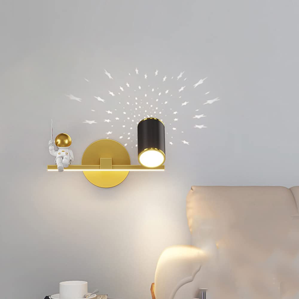 Kinkiety do sypialni, kinkiety ścienne, nowoczesna lampa ścienna LED 10 W, projektor gwiazd, ściemniana oprawa ścienna 3000 K-6000 K, świeci