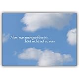 Kartenkaufrausch 1 Trauerkarte: Beileidskarte mit Wolken/Himmels Motiv und tröstenden Worten – schöne Beistandskarte als Kondolenzkarte für die Hinterbliebenen