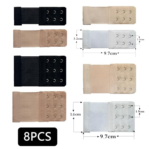 Soutien-gorge d'extension 3 rangs avec 2 et 3 crochets universels | 8 pièces - 7