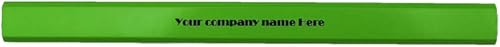 Miniatura 3 de EZPENCILS & GIFTS Lápices de carpintero personalizados a granel – cuerpo verde neón – Paquete de 100 – Texto personalizado – Plomo negro 2HB –