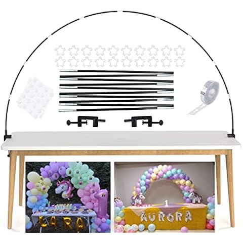 LANGXUN Reusable Black Table Balloon Arch Kit with Durable Fiber Rods Adjustable Balloon Arch Frame for Birthday Weddings and Graduation Parties Cover