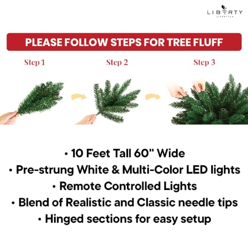 Liberty Lifestyle LT1010 Christmas Tree 10 Ft- Pre-Lit White And Multi-Color Premium Led Lights thumb #5