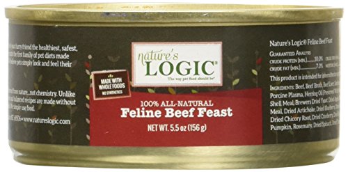 Nature'S Logic 24 Count Feline Beef Feast Canned Cat Food (Case Of 24), 5.5 Oz
