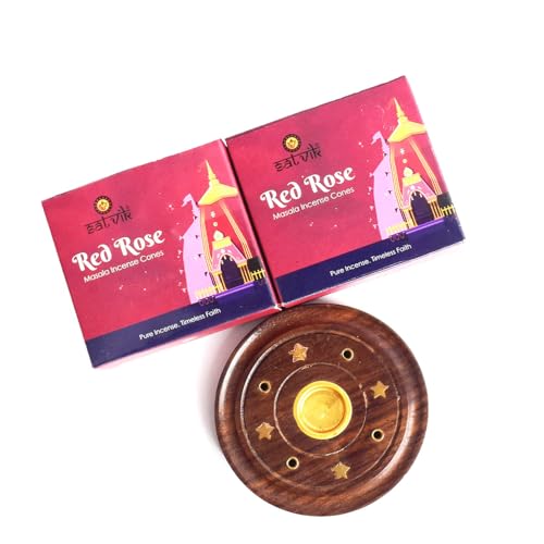SATVIK Set of 2 - Red Rose Pure Masala Dhoop