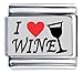 I Heart Wine Red Heart Laser Italian Charm