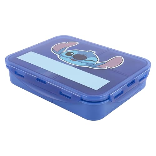 Disney Simply Stitch Kids Lunch Box Official Merchandise by Polar Gear - Gifts for Girls - Back to School Supplies – 3 Compartment Lunch Box for Kids