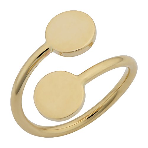 Bague bypass double disque or jaune 14k抗 bague durable