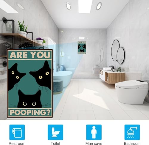 Funny Cat Bathroom Sign - Save with Code LD5J5PK3 - Image 2