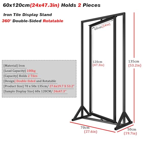 Présentoir pour carrelage solide double face pour valoriser le bois lourd - 2