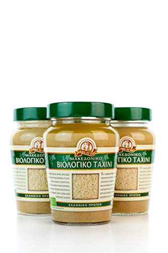 3 x BIO Tahini aus Makedonien (900g) Sesampaste Sesammus Sesam Paste Mus Creme Spar Set + Probiersachet Olivenöl aus Kreta 10 ml Cover