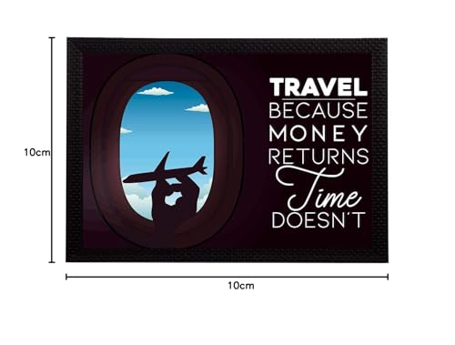 Image of eCraftIndia Travel Because Time Doesn't Motivational Quote Satin Matt Texture UV Art Painting