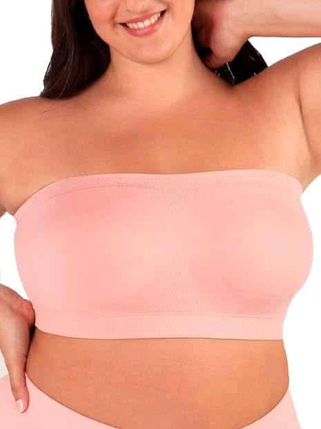 Truekind Wireless Strapless Bra, Bandeau Bra, Small to Plus Size Strapless Bras for Women, Tube Top