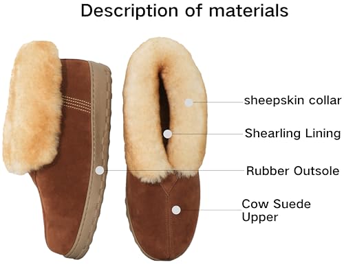 PEDOQU Men's Genuine Suede & Shearling Foldover Boot