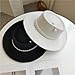 Women’s Pearls Chain Fedora Hat Fashion Wide Brim Felt Cap with Pearls Pins Winter Black White Cap