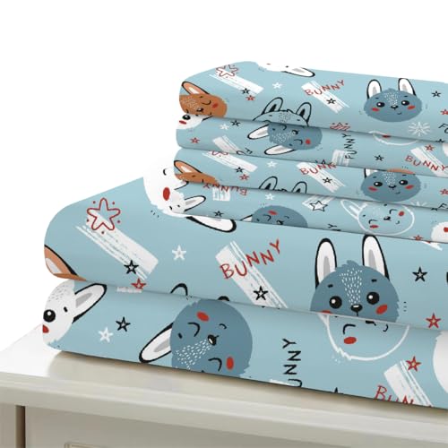 Housse de couette lapin 200x200 cm avec 2 taies d'oreiller microfibre - 7