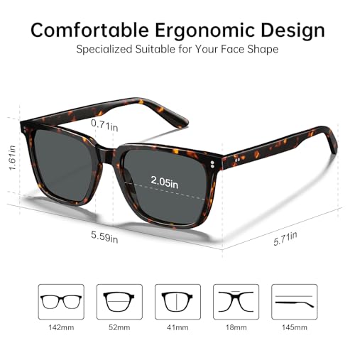 STGATN 2 Packs Retro Polarized Men's Sunglasses UV Protection for Driving Fishing Hiking Golf Outdoor Classic Sun Glasses4
