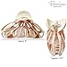 Parcelona French Rain Drop Ivory Beige Large Covered Spring Celluloid Jaw Hair Claw Clip Clamp Clutcher 4 Inches