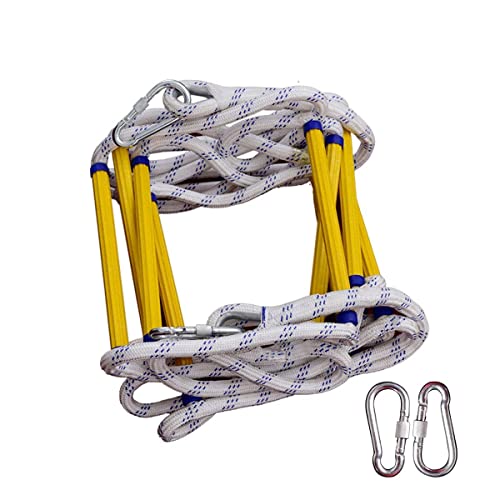 Escalera de emergencia para niños y adultos, suave, antideslizante, con ganchos, despliegue rápido desde la ventana o el balcón, reutilizable, ideal para edificios de 2/3/4 pisos, tamaño de 15 m