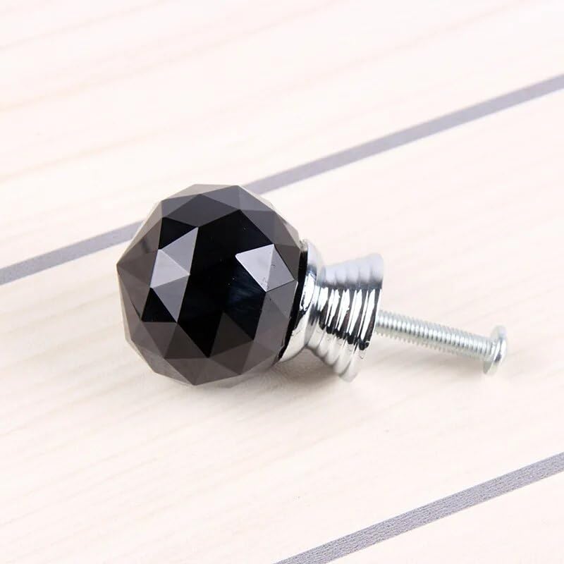 Southst 10pcs Black Crystal Glass Diamond Furniture Handles Hardware Drawer Wardrobe Kit Cabinets Cupboard Door Pull Knobs