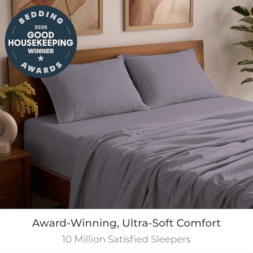 Image of Mellanni Queen Sheets Set - 4 PC Iconic Collection Bedding | Hotel Luxury, Extra Soft, Cooling Bed Sheets - Wrinkle, Fade, Stain Resistant (Queen, Hazy Lilac)