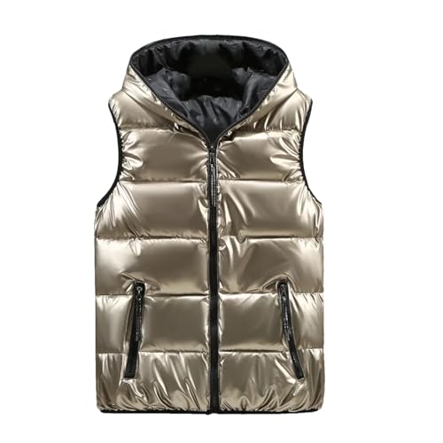 Women's Bright Autumn Winter Vest - Lightweight Down Waistcoat Warm Bodywarmer Gold M