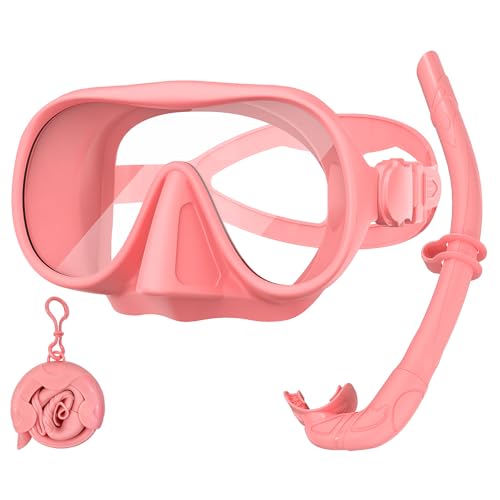 Equipo de Snorkel para Adultos, Set de Snorkel Adulto, Máscara de Buceo con Vista Panorámica, Antifugas y Antivaho, Gafas de Natación y Buceo con Vidrio Templado, Portátil y Plegable para Viaje miniatura 1