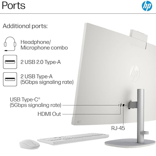 Image of HP 27-inch All-in-One Desktop Computer - FHD Touchscreen, 64GB DDR5 RAM, 4TB SSD, Intel Ultra 7-155U, Intel UHD Graphics, Windows 11 Pro, Wi-Fi 6, HDMI