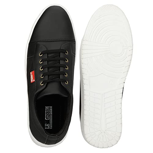 Image of LE GREEM Men's Synthetic Leather Stylish /Comfortable Lace-Ups Sneakers