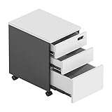 Armadietto moderno per casa e ufficio, con cassetti, 60 x 45 x 180 cm, colore: nero