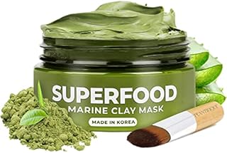 Korean Skin Care Detox Face Mask with Avocado & Superfoods - Clay Mask Dermatologist Tested, Hydrating Mud Mask for Face and Body - Vegan Face Masks Skincare by Plantifique - 3.4 Oz/100ml