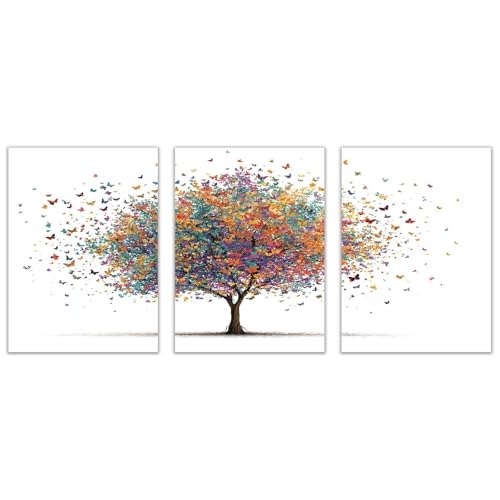 NEKAOEU(ネカオウ) 3枚セット 緑の葉 アートパネル 飾り絵 ポ 絵画 インテリア カラフルな葉の木 緑の葉 装飾画,植物装飾 南国 インテリア 花のポスター 部屋飾り,自然 壁画 風呂 幸運 玄関, 現代壁の絵 背景 壁,風景の花 事務室 客間(