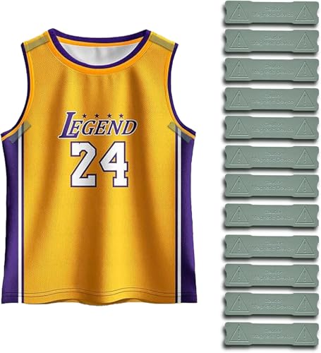 12 Pack Jersey Hanger for Wall FIFA Magnet Jersey Display for Wall Fit All Sports Shirts Invisible No-Drill Display for the Full Jersey Shape