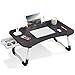 Warmiehomy Laptop Desk with USB Ports, Portable Laptop Bed Table with Foldable Legs & Cup Slot, Lap Table for Sofa with Drawer, Small Fan&Lamp, Lap Tray with Leg for Working, Black