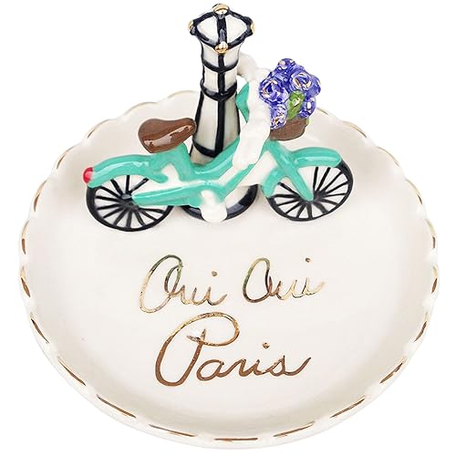 Blue Sky Ceramic Oui Paris Ring Holder, Multicolor