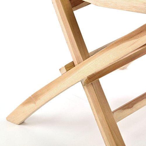 Divero Divero 2er Set klappbarer Gartenstuhl HANTOWN aus Teak Holz, unbehandelt - Farbe: Braun