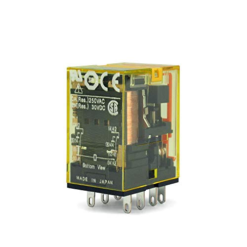 IDEC RU2S-C-A110 110 VAC Coil Voltage, 2 Poles DPDT, 50/60 HZ, NO Latching Lever, Plug in Terminal, RU Series, Universal Relay