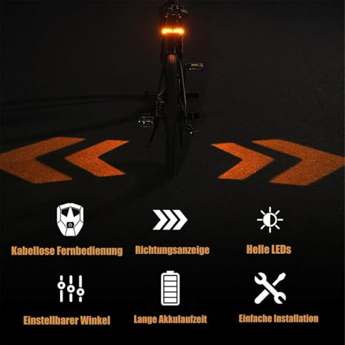 Feu arrière LED intelligent pour vélo avec télécommande sans fil - 5
