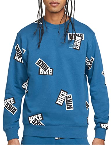 Image of Nike NSW French Terry Crew, Blue, M, blue, M/XL