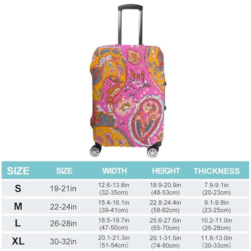 Vintage Paisley Pinkcolor Luggage Covers Washable Travel Suitcase Cover Elastic Baggage Protector2