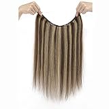 Halos Hair Extensions Human Hair Wire In Hair Extensions One Piece Secret Fish Line Hairpiece...