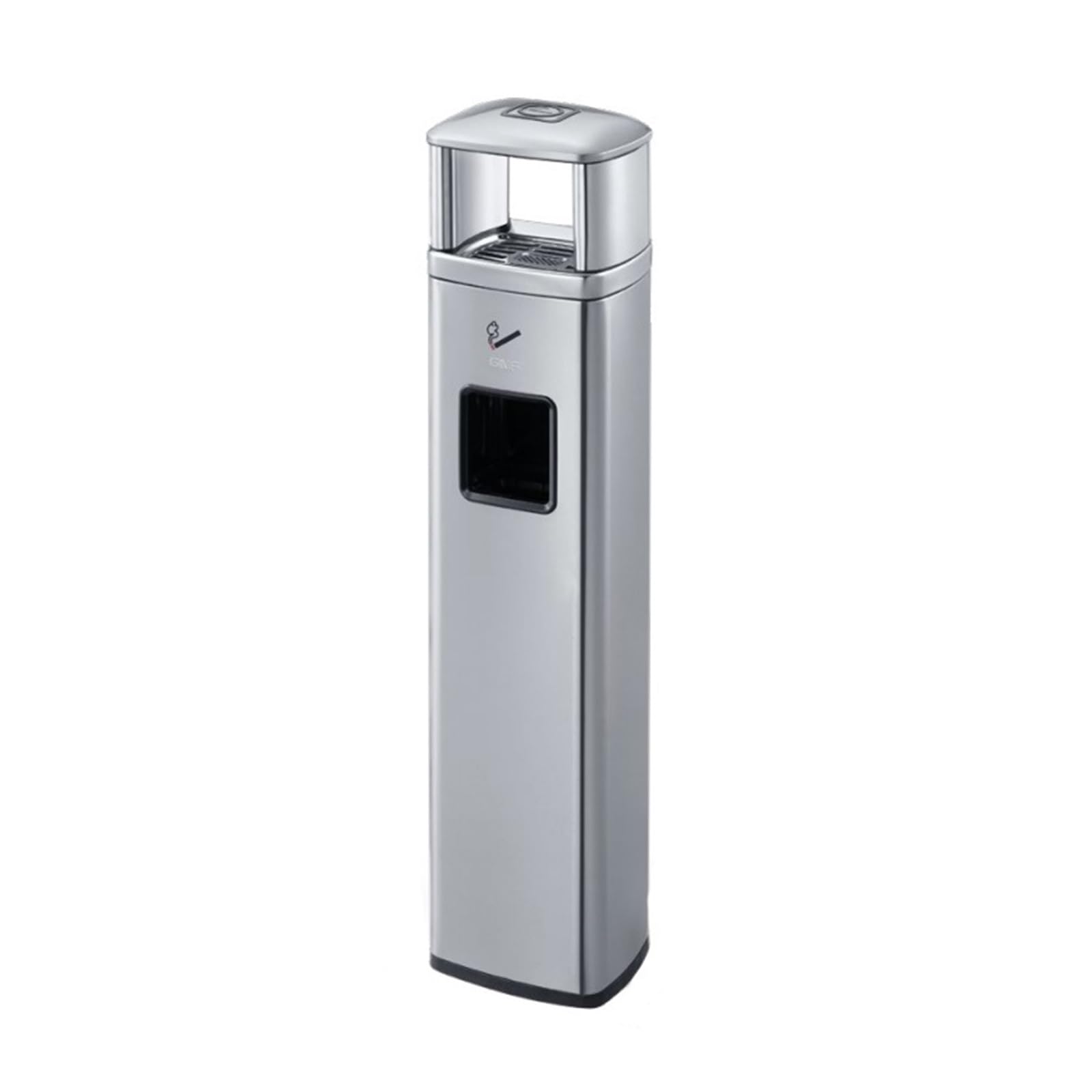 Cubo de basura exterior antitabaco, cenicero de pie de acero para evitar cenizas en el suelo