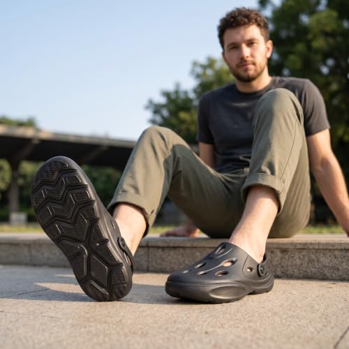 Image of CHUPPS Gator Clogs for Men | Lightweight EVA Clogs | Anti-Slip Sole | Cushioned Footbed | Breathable Ventilation | Adjustable Back Strap | Waterproof Casual Garden Clogs for Men
